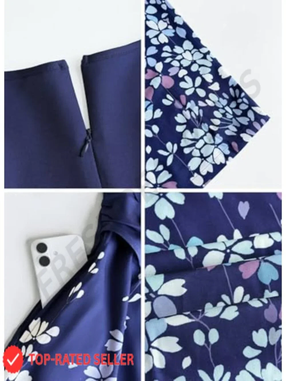 Women's Boho Floral V Neck Short Sleeve Wide Leg Jumpsuit with Pockets